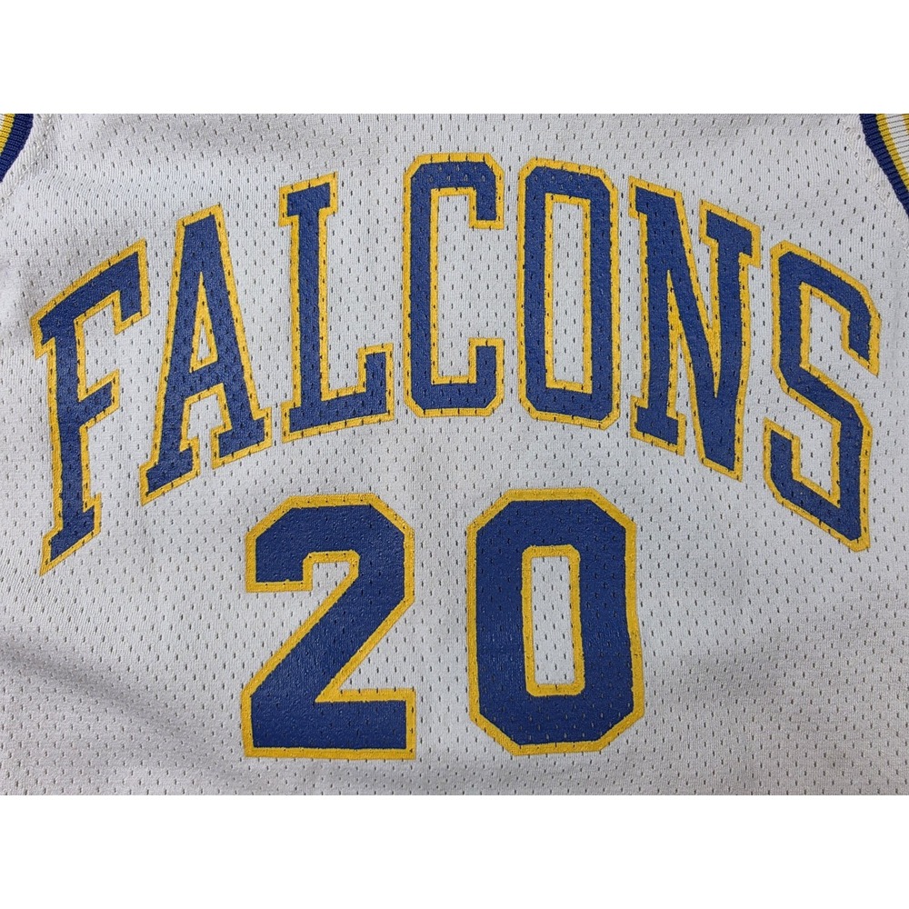 Vintage Russell Athletic Falcons #20 Basketball Jersey Made In USA White Size 44 - Picture 2 of 7